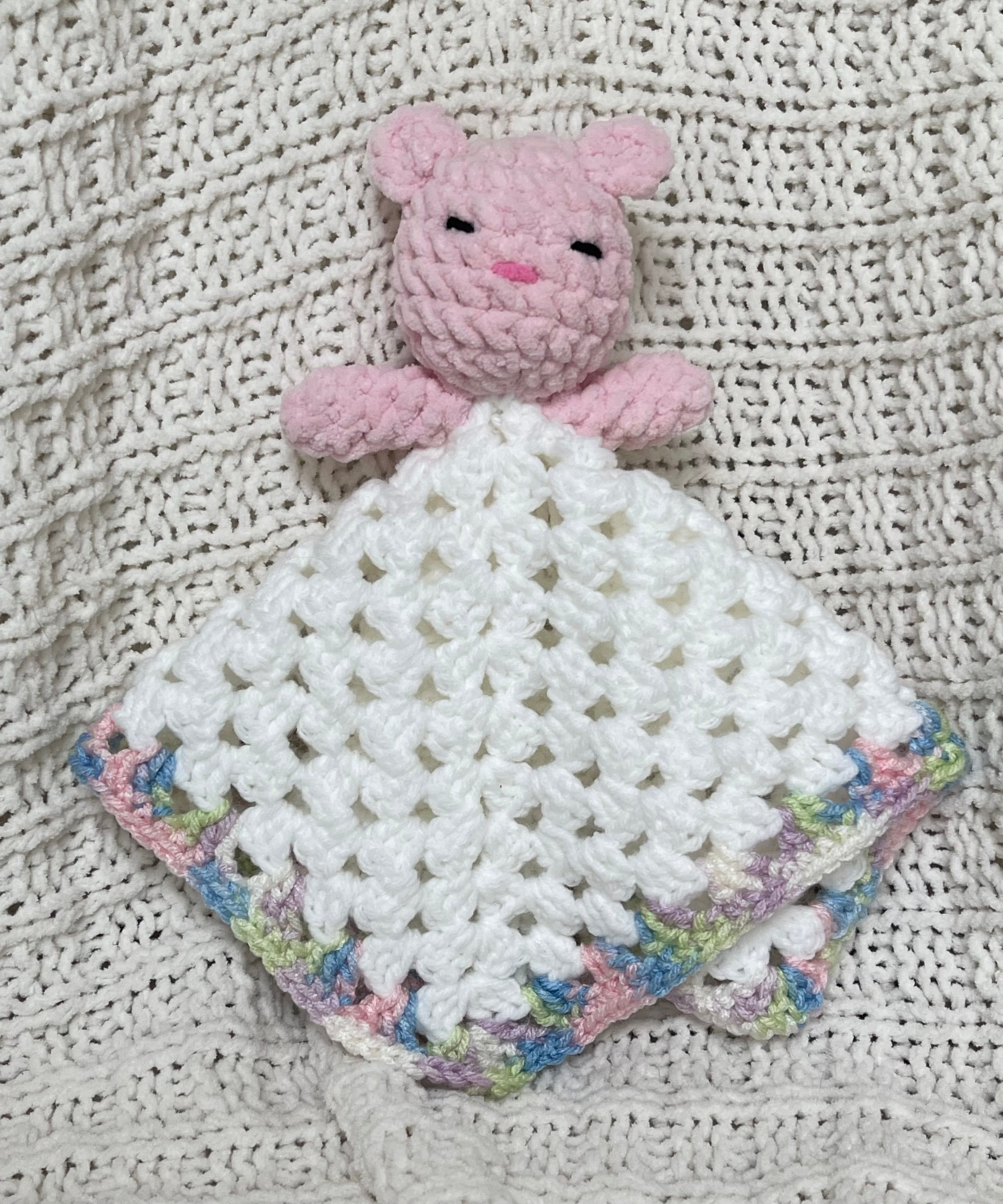 Blanket Lovey Pink Bear