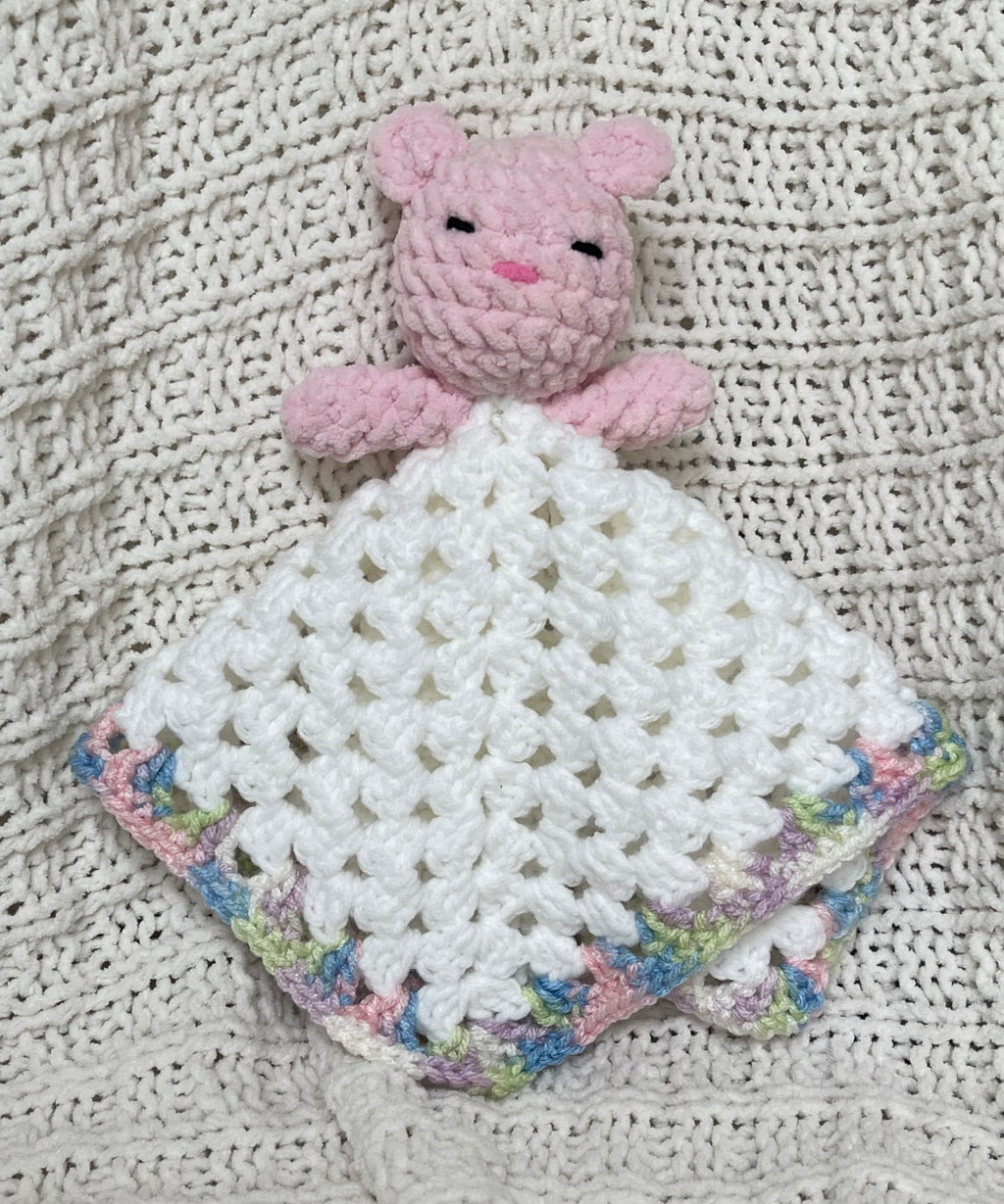 Blanket Lovey Pink Bear