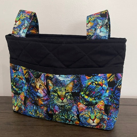 Mobility Walker/Rollator Bag Cats, Black
