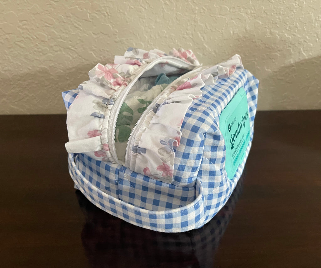 Diaper and Wipe Bag-Ruffled