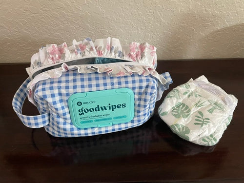 Diaper and Wipe Bag-Ruffled