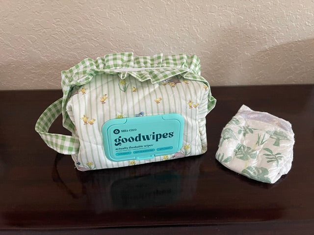 Diaper and Wipe Bag-Ruffled