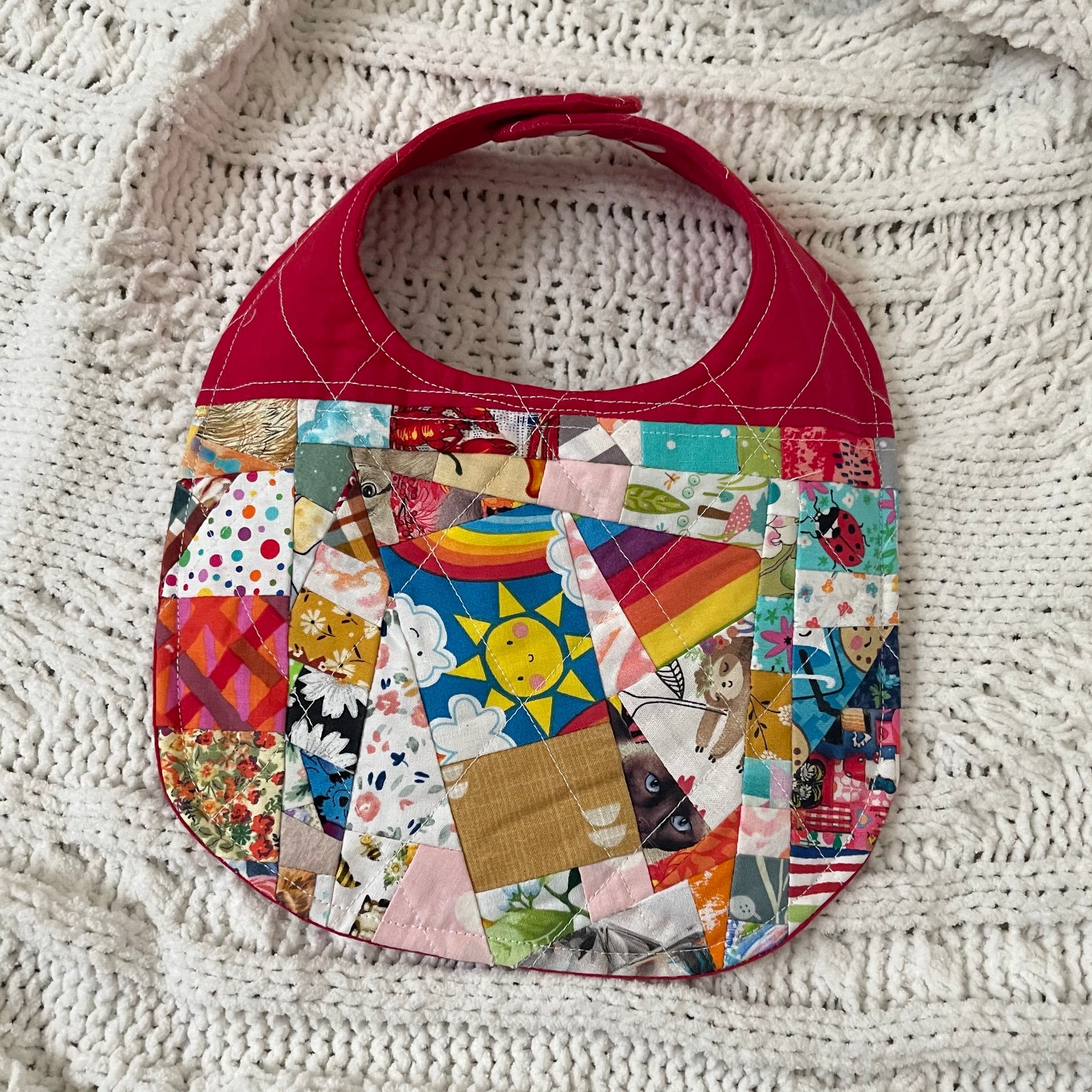 Red Scrappy Bib