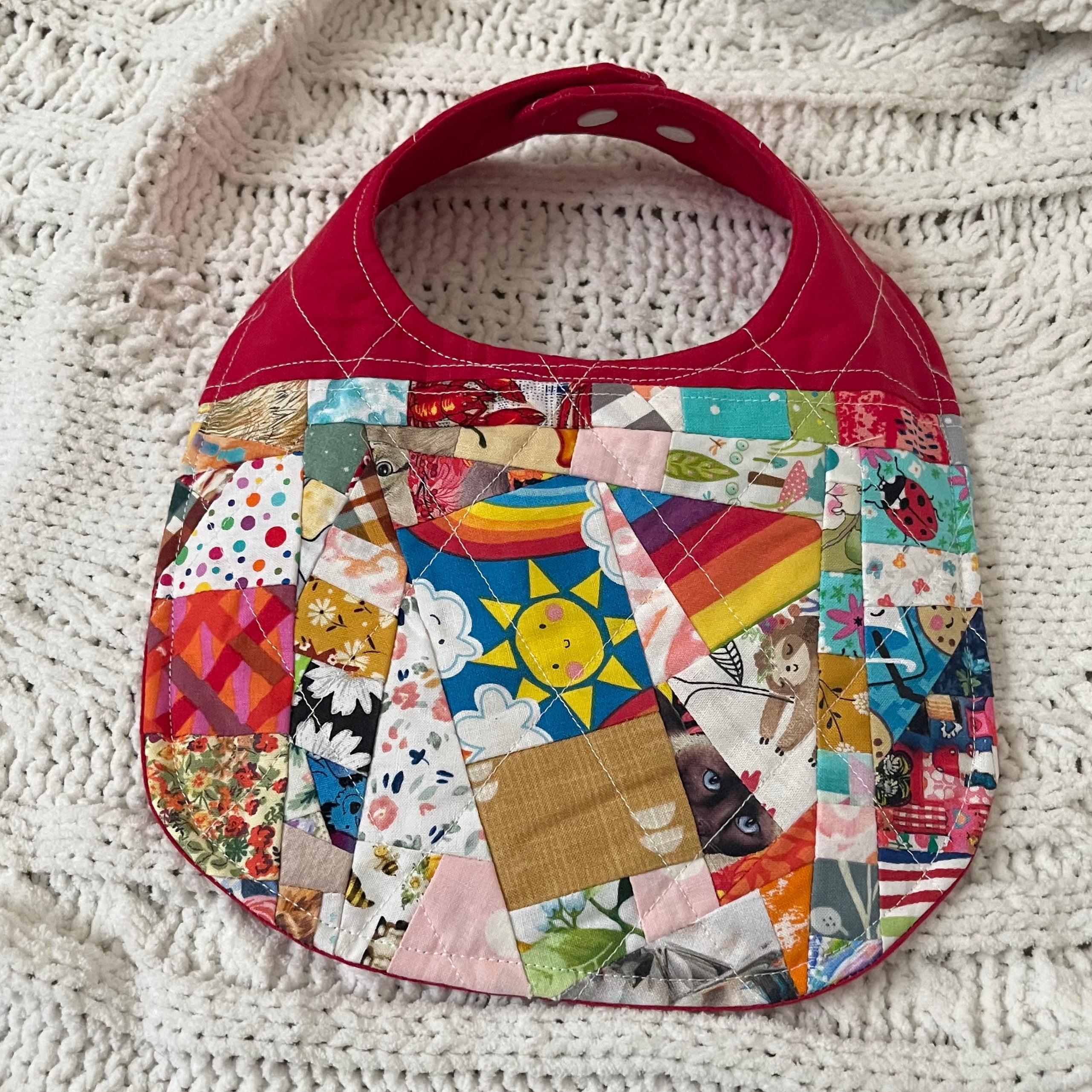 Red Scrappy Bib