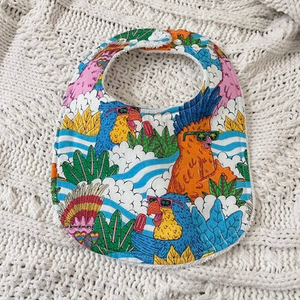 Tropical Parrot Bib