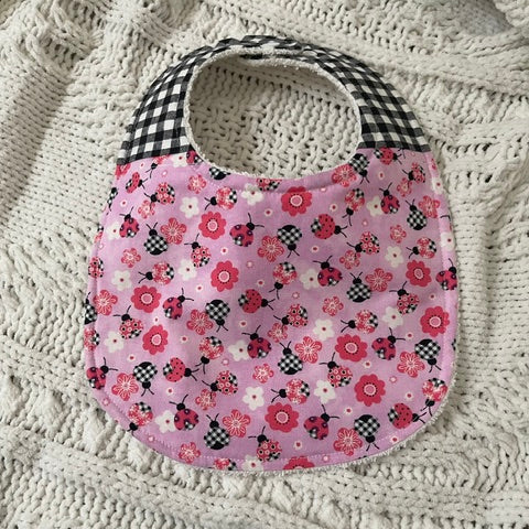 Pink Ladybug Bib