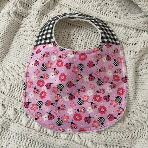 Pink Ladybug Bib