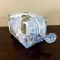 Blue Hydrangea Large Boxy Makeup Bag/Essential Bag