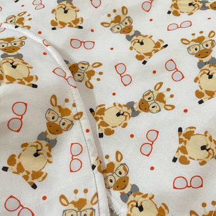 Giraffe in Glasses Bib and Burp cloth set