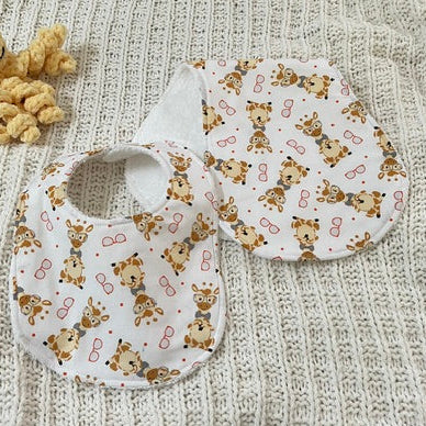 Giraffe in Glasses Bib and Burp cloth set