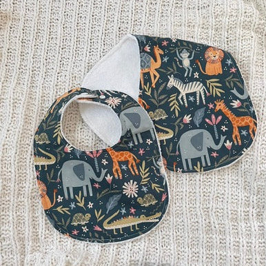 Jungle theme Bib and Burp cloth Set