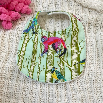 Neon Pink Monkey Bib